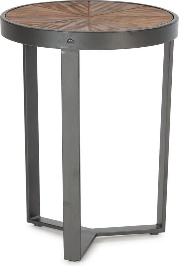 Thai Natura Bijzettafel Zwart Ijzer Sparrenhout 40 x 40 x 56 cm 40 x 56 x 40 cm