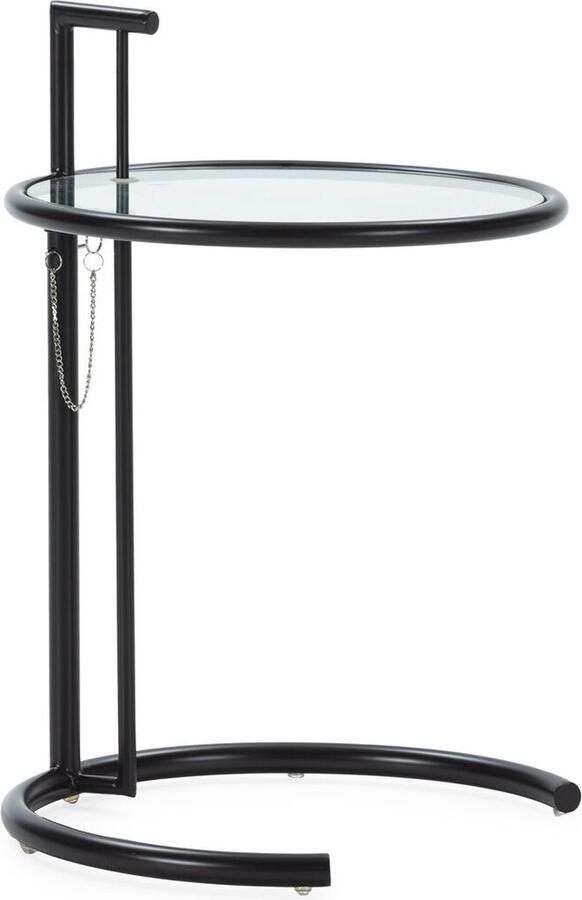 Thai Natura Bijzettafel Zwart Metaal Ijzer Gehard glas 52 x 52 x 71 98 cm 52 x 98 x 52 cm