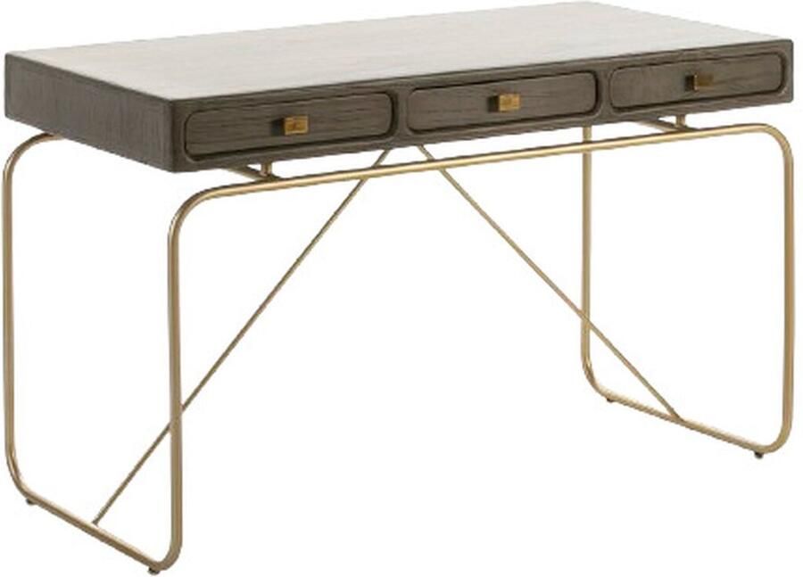 Thai Natura Bureau Grijs Gouden Hout Metaal 120 x 76 x 60 cm