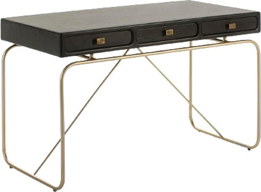 Thai Natura Bureau Zwart Gouden Hout Metaal 120 x 76 x 60 cm