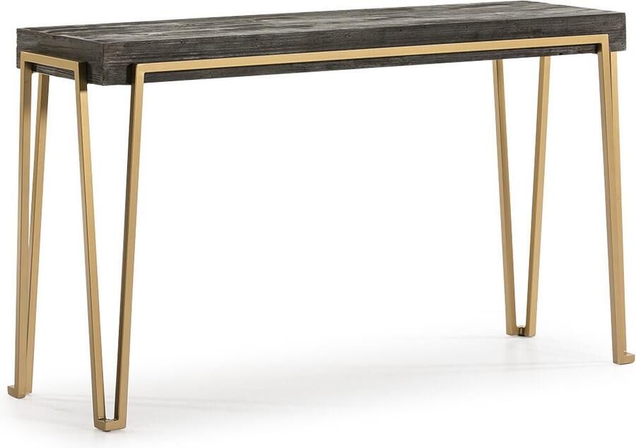 Thai Natura Console Gouden Natuurlijk Hout Metaal Ijzer Sparrenhout 140 x 45 x 82 cm