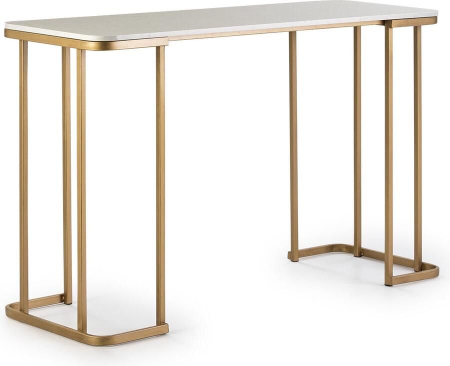 Thai Natura Console Wit Gouden Metaal Marmer 126 x 44 x 79 cm