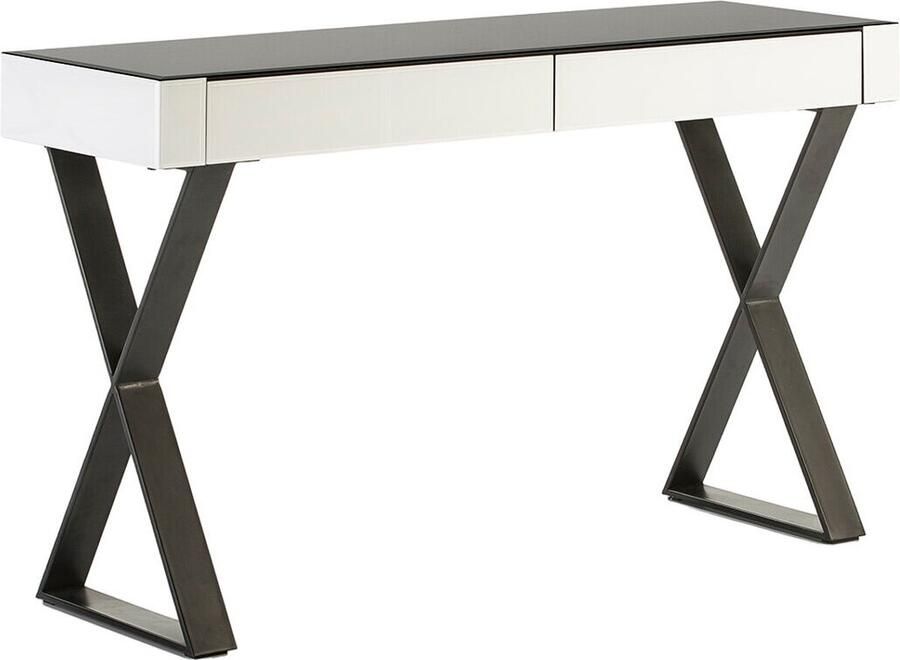 Thai Natura Console Wit Zwart Metaal Kristal 131 x 40 x 76 cm