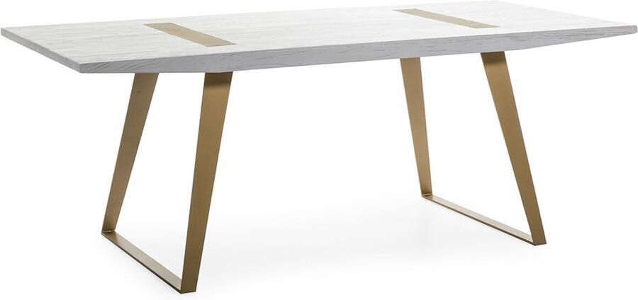 Thai Natura Eettafel Wit Metaal Elmhout 200 x 76 x 90 cm