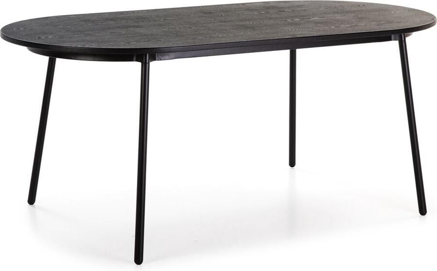 Thai Natura Eettafel Zwart Metaal Essenhout 180 x 76 x 90 cm