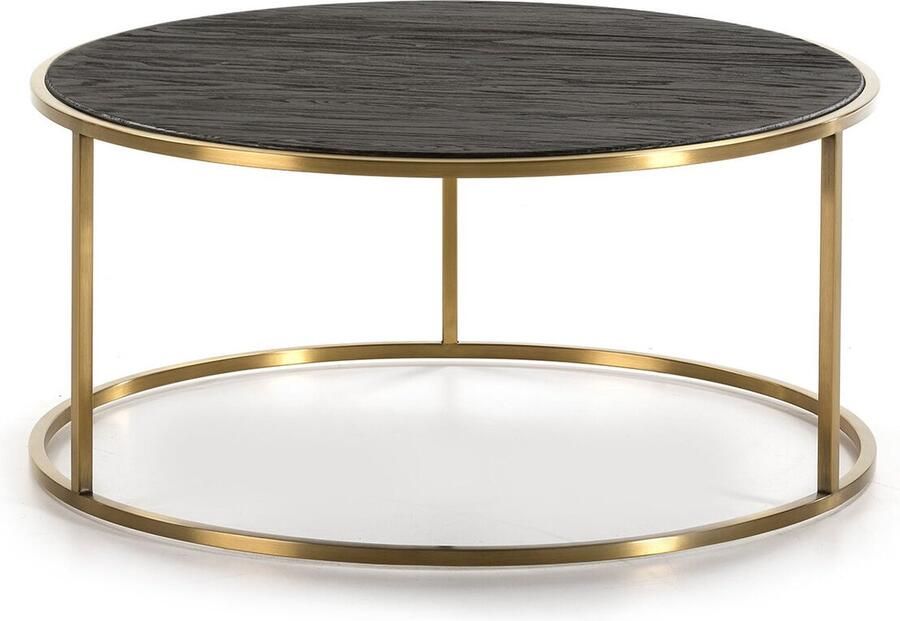 Thai Natura Hoofdtafel Gouden Donkerbruin Hout Metaal 76 x 76 x 36 cm