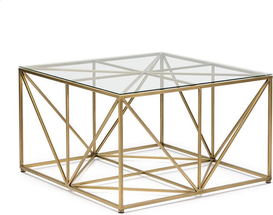 Thai Natura Hoofdtafel Gouden Metaal Kristal 76 x 76 x 47 cm 76 x 47 x 76 cm