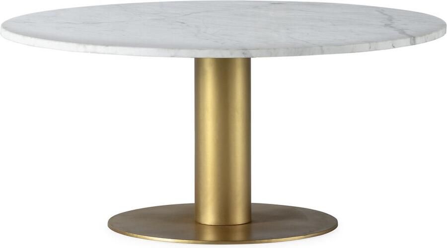 Thai Natura Hoofdtafel Wit Gouden Metaal Marmer 90 x 40 x 90 cm