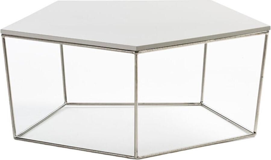 Thai Natura Hoofdtafel Wit Staal Hout MDF 95 x 90 x 38 cm