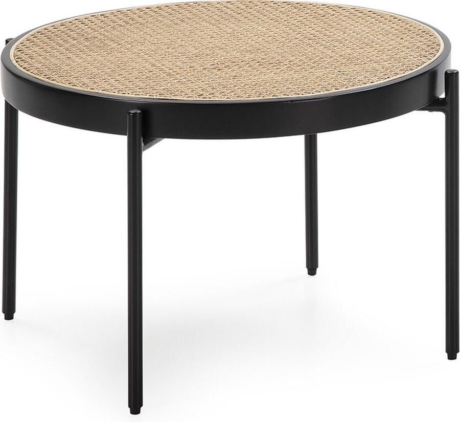 Thai Natura Hoofdtafel Zwart Metaal Rotan 66 x 66 x 40 cm 66 x 40 x 66 cm