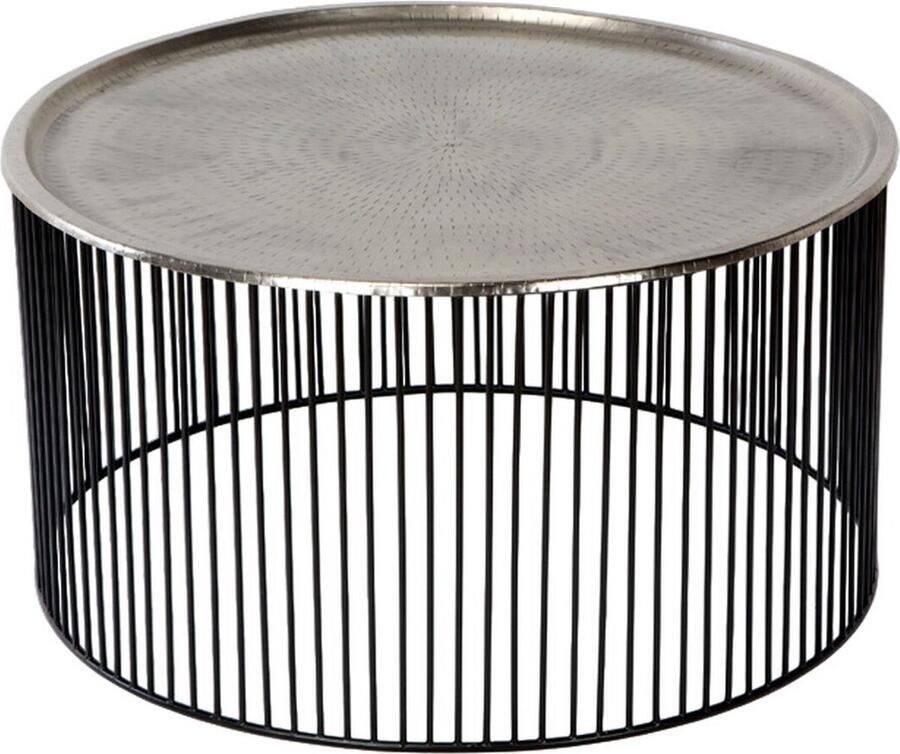 Thai Natura Hoofdtafel Zwart Zilverkleurig Ijzer 80 x 80 x 42 cm 80 x 42 x 80 cm