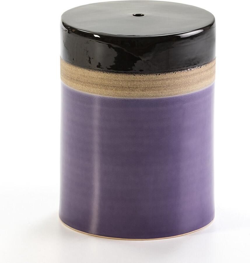 Thai Natura Kruk Zwart Crème Lila 33 x 43 x 33 cm