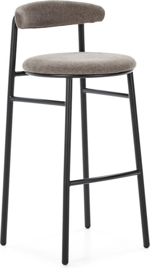 Thai Natura Kruk Zwart Grijs Metaal Stof 44 x 94 x 46 cm