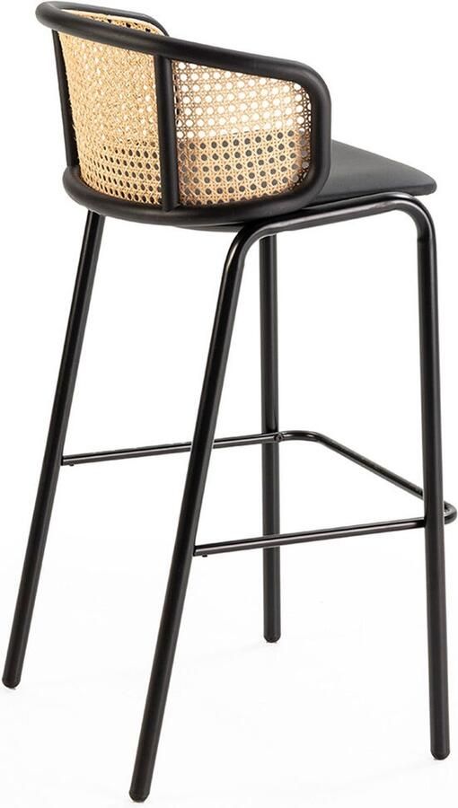 Thai Natura Kruk Zwart Metaal Rotan 51 x 95 x 49 cm