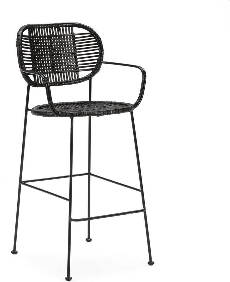 Thai Natura Kruk Zwart Metaal vlechtwerk 51 x 102 x 51 cm