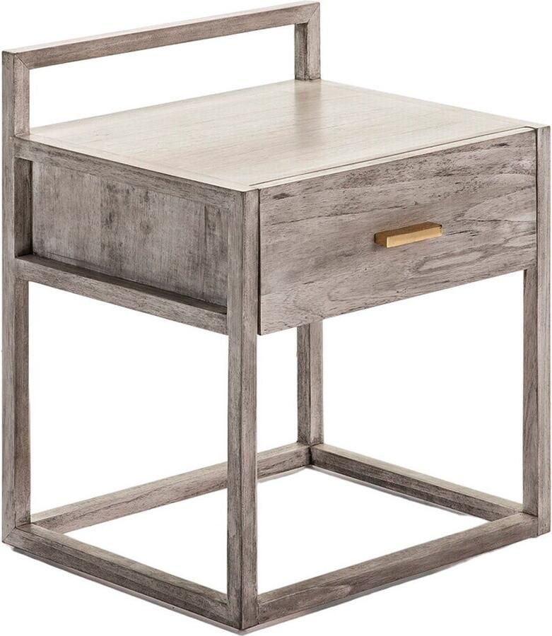 Thai Natura Nachtkastje Grijs Hout 50 x 60 x 40 cm