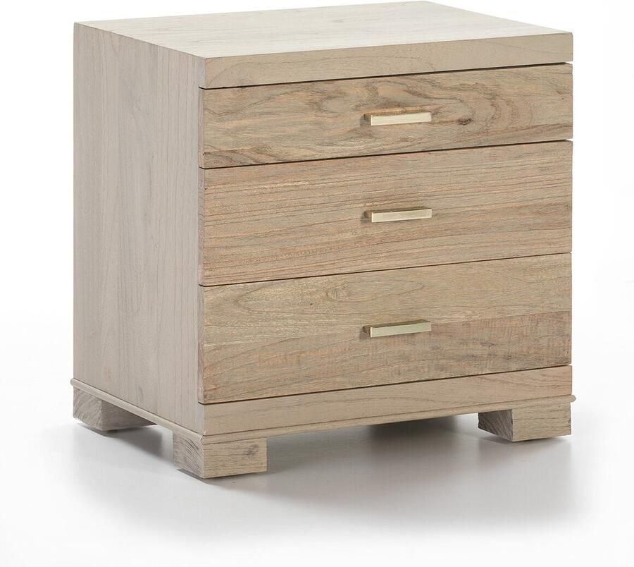 Thai Natura Nachtkastje Grijs Hout 55 x 55 x 40 cm