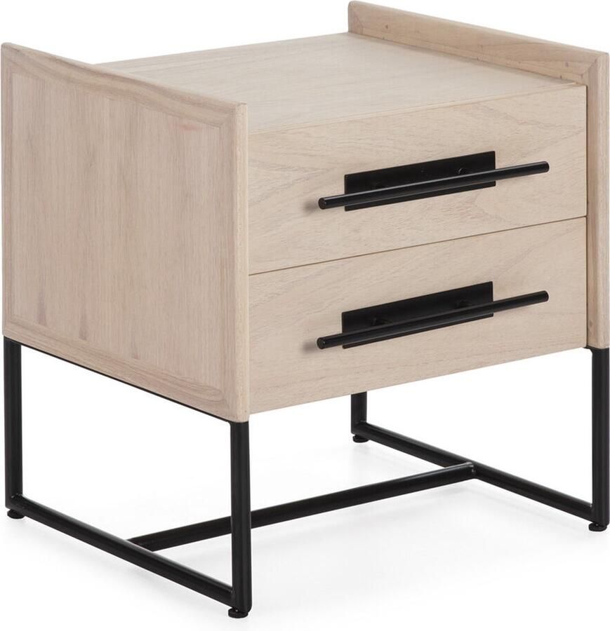 Thai Natura Nachtkastje Zwart Natuurlijk Cederhout 50 x 54 x 45 cm