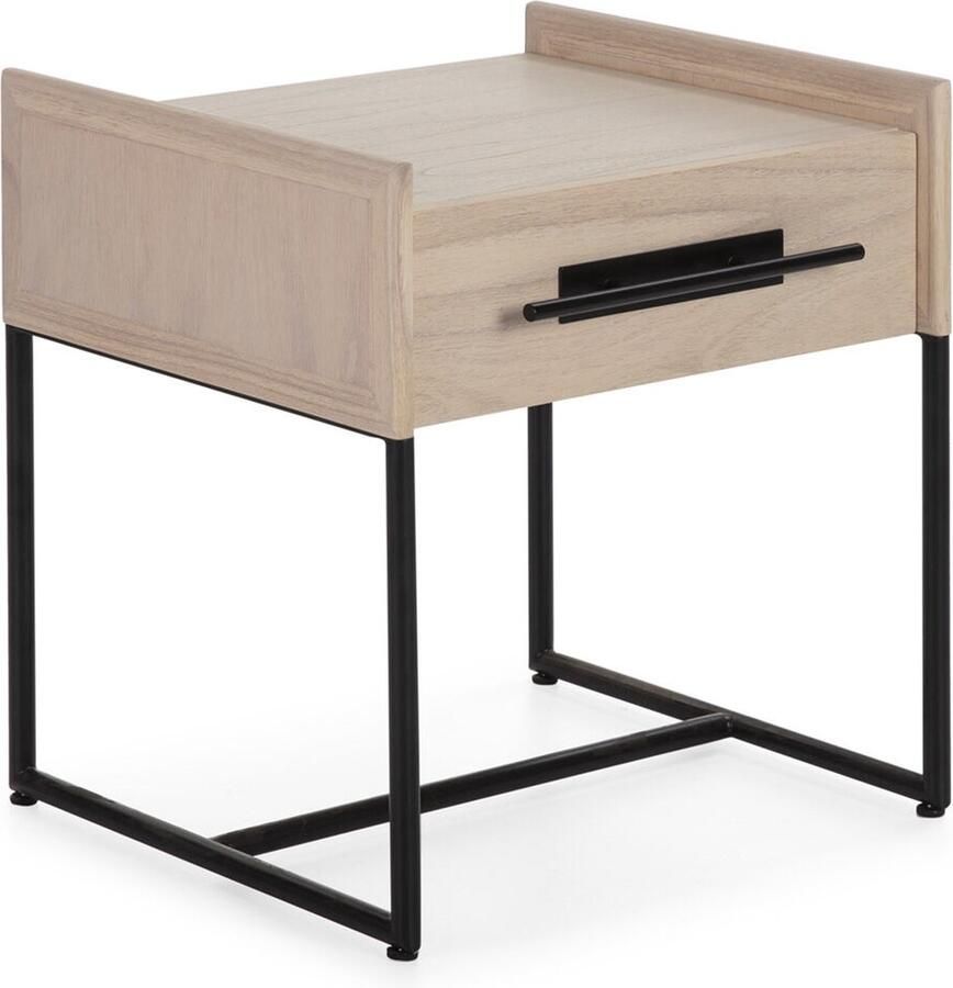 Thai Natura Nachtkastje Zwart Natuurlijk Cederhout 50 x 54 x 45 cm