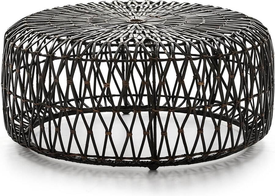 Thai Natura Poef Bruin Honing vlechtwerk 89 x 38 x 89 cm