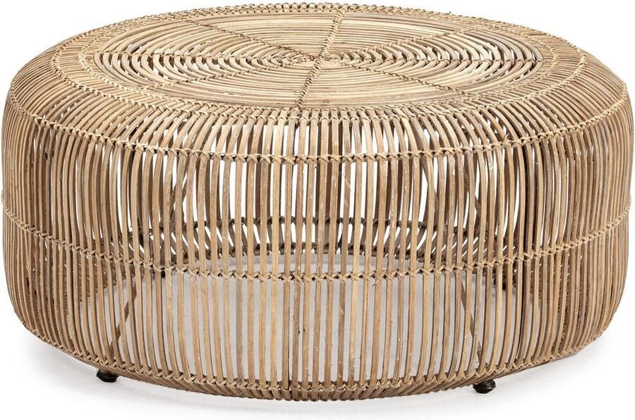 Thai Natura Poef Wit Metaal vlechtwerk 84 x 37 x 84 cm
