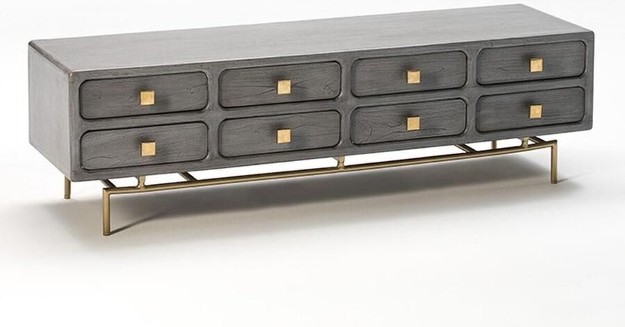 Thai Natura Tv-meubel Goud Grijs Gouden Hout Metaal 160 x 50 x 45 cm