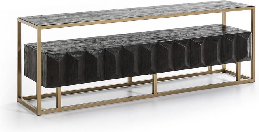 Thai Natura Tv-meubel Gouden Metaal Elmhout 180 x 61 x 45 cm