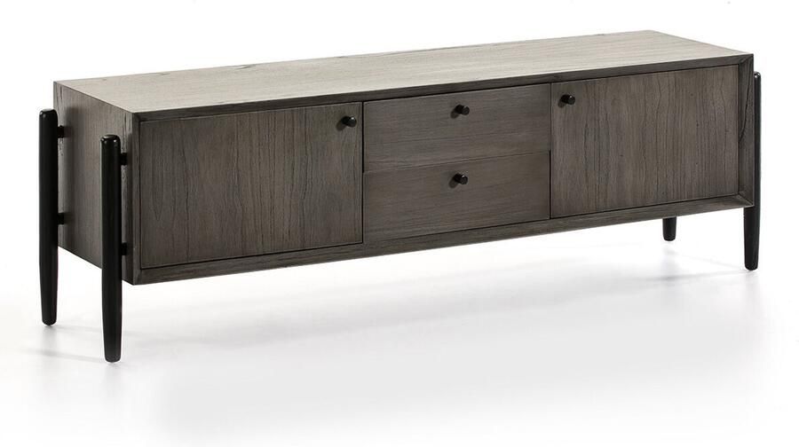 Thai Natura Tv-meubel Grijs Cederhout 160 x 50 x 40 cm