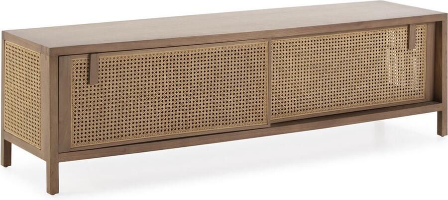Thai Natura Tv-meubel Natuurlijk Zand Hout Rotan 160 x 48 x 42 cm
