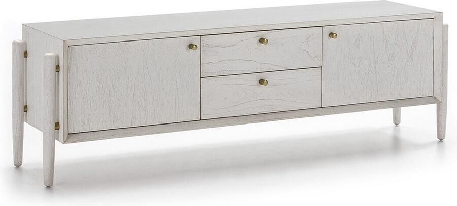 Thai Natura Tv-meubel Wit Cederhout 160 x 50 x 40 cm