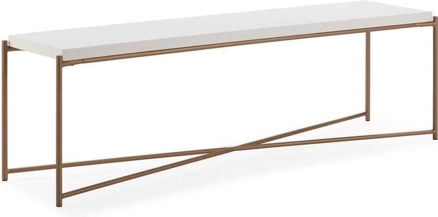 Thai Natura Tv-meubel Wit Gouden Hout Metaal 160 x 50 x 40 cm