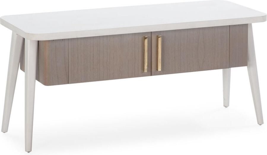 Thai Natura Tv-meubel Wit Grijs Hout 110 x 50 x 45 cm