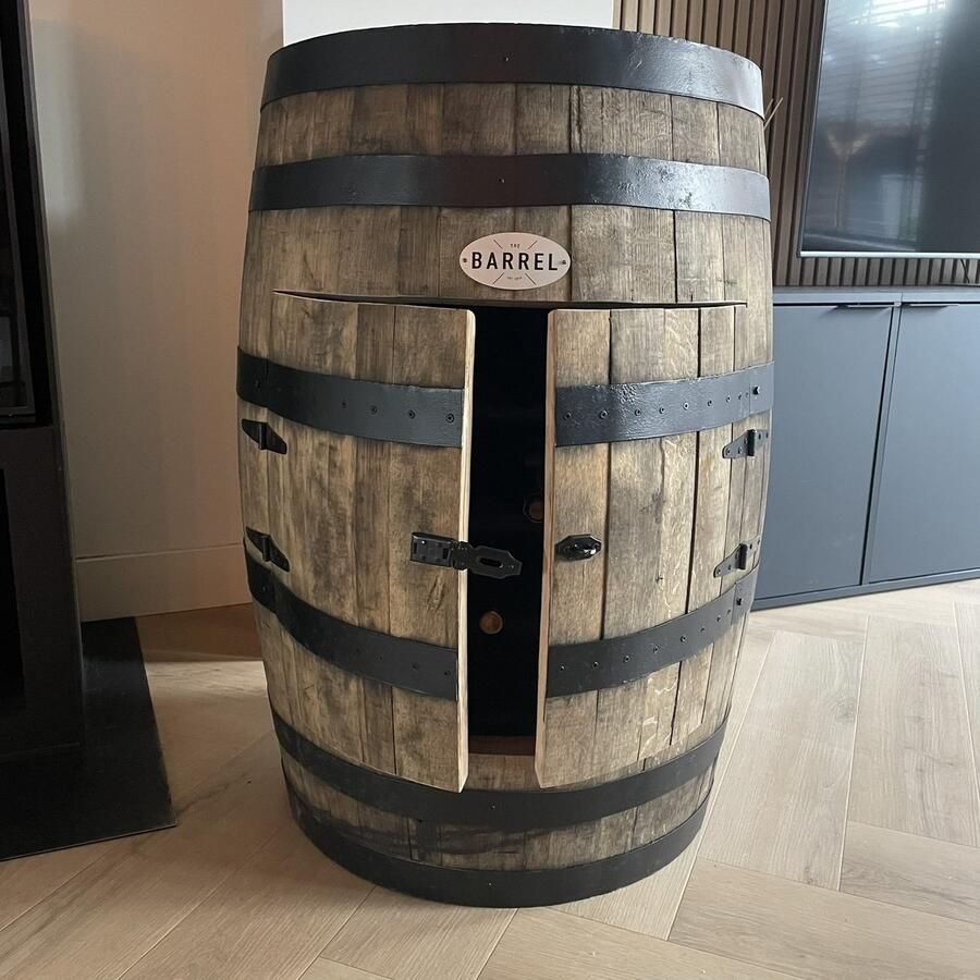 The Barrel-Oirschot Drank kast Bourbon 190 liter Eiken Whiskyvat Ruimte voor 22 flessen Wijnrek Onbehandeld