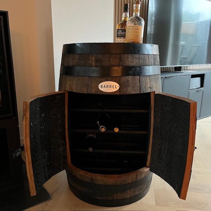 The Barrel-Oirschot Drank kast Bourbon 190 liter Eiken Whiskyvat Ruimte voor 22 flessen Wijnrek Lijnzaadolie