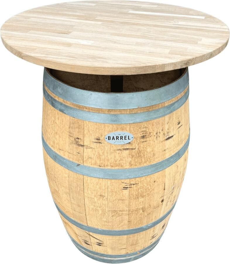 The Barrel-Oirschot Statafel Eiken Wijnvat en blad - Foto 1