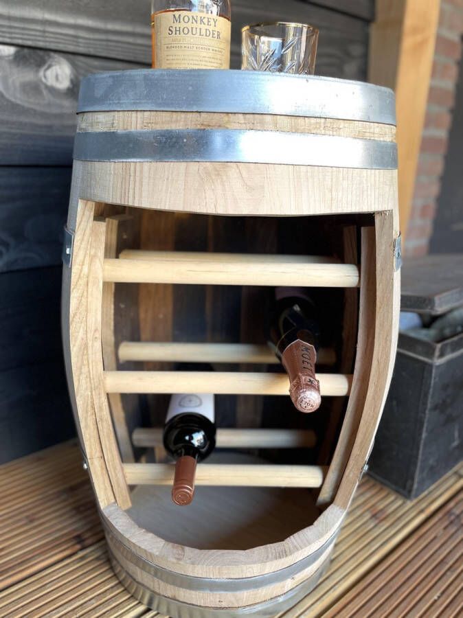 The Barrel-Oirschot Wijnrek kastanje houten wijnvat 60 liter wijnkast wijnmeubel wijnopslag drank kast wijnvat barrel