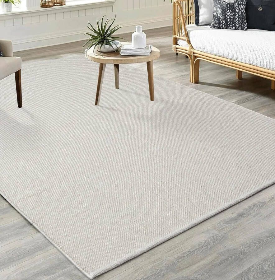 The carpet Natur Wool Handgeweven wollen vloerkleed 200x290 in natuurlijke Scandinavische boho-look handgemaakt voor een unieke stijl Boho - Foto 2