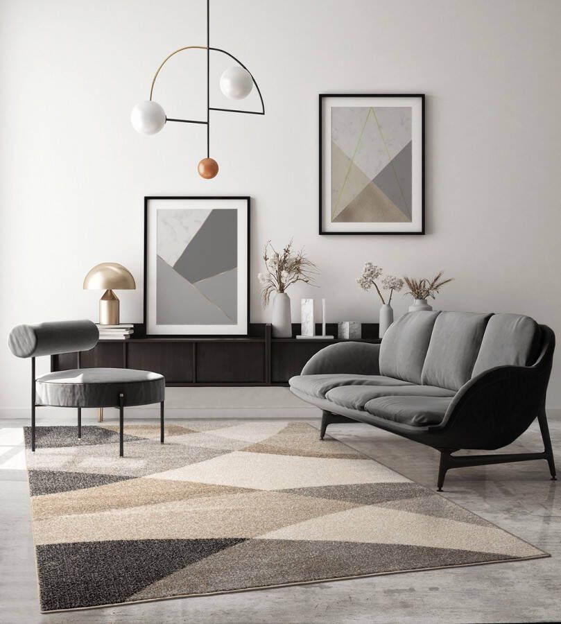 the carpet Modern design woon- of slaapkamer tapijt Golvend patroon Beige 80x140 Binnen PEARL