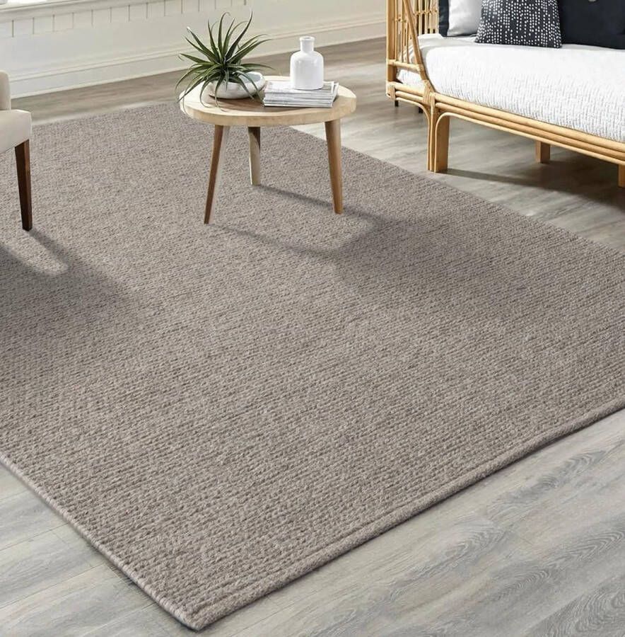 The carpet Premium Wool Handgeweven Vloerkleed Natuurlijke Vezel Wollen Vloerkleed Scandinavische Flatweave Stijl Elegantie 200x290 - Foto 4