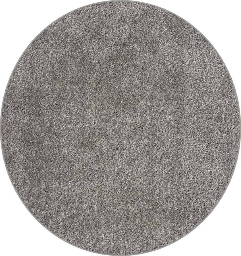 the carpet Relax Glamour Zacht Modern Shaggy Vloerkleed Langpolig Woonkamerkleed Gel Backing Wasbaar 30 mm Stapelhoogte Effen 120x120 round