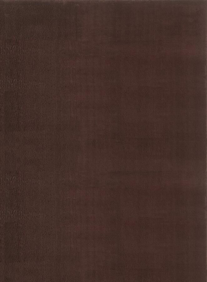 The carpet Comfy Vloerkleed – Zacht bonttapijt 100% polyester wasbaar geschikt voor vloerverwarming Öko-Tex gecertificeerd bruin 120 rond