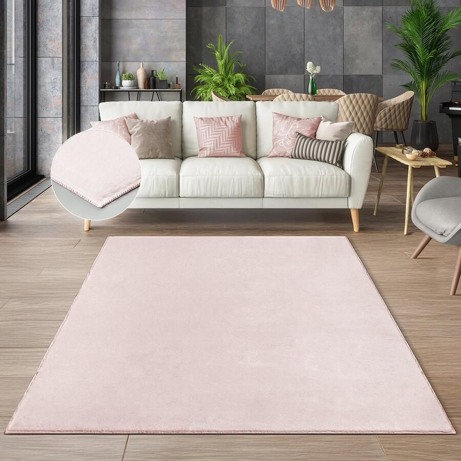 The carpet Cosy Vloerkleed in Bontlook – Super zacht wasmachinebestendig Öko-Tex Standard 100 Perfect voor Woonkamer & Slaapkamer – Roze – 140 x 200 cm