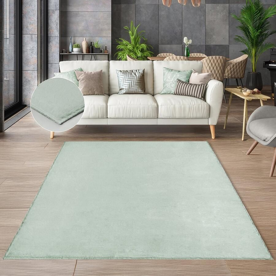 The carpet Cosy Vloerkleed in Bontlook – Super zacht wasmachinebestendig Öko-Tex Standard 100 Perfect voor Woonkamer & Slaapkamer – groen – 160 x 220 cm