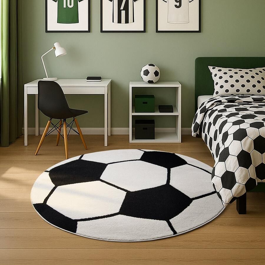 The carpet Elisa Kids Tapijt voor de kinderkamer kindertapijt speeltapijt onderhoudsvriendelijk slijtvast rond 200 cm