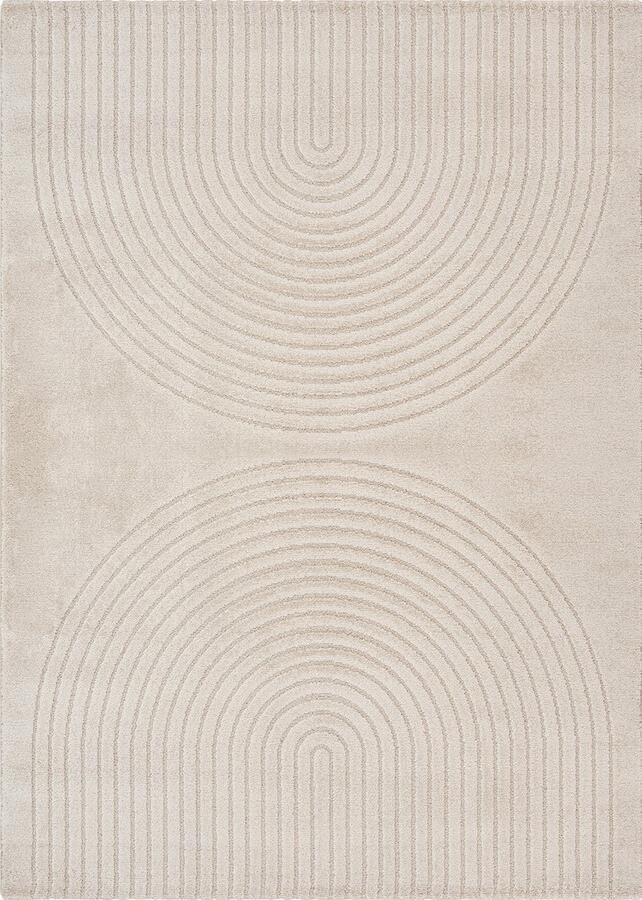 The carpet Elisa – zacht hoogpolig woonkamer vloerkleed modern design tapijt met geometrisch patroon beige 200 x 280 cm - Foto 2