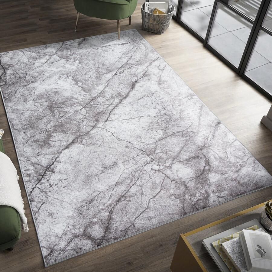 The carpet Enna modern tapijt van onderhoudsvriendelijk polyester plat geweven met antisliprug antislip en slijtvast tapijt 300x400