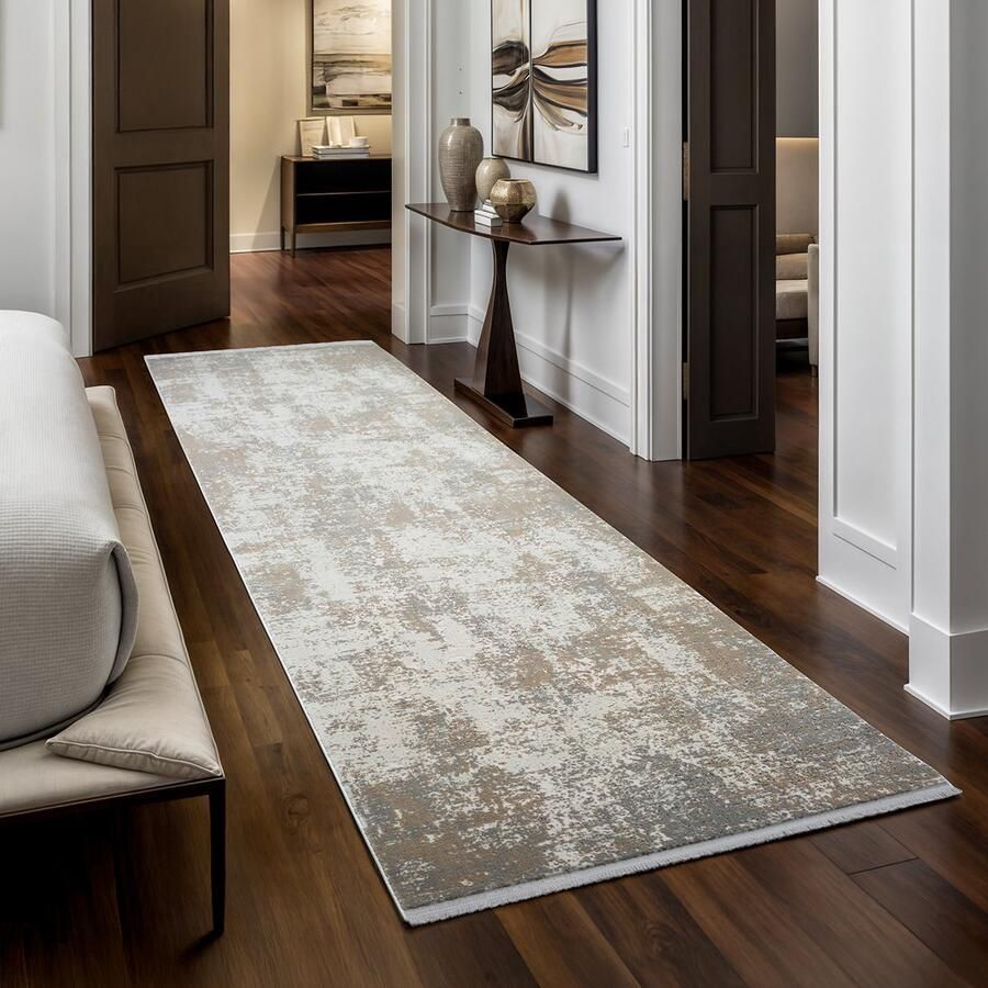 The carpet Fine hoogwaardige woonkamer vloerkleed modern zachte textuur stijlvol design luxueuze kwaliteit ideaal voor slaapkamer & woonruimtes geschikt voor vloerverwarming beige 80 x 300 cm