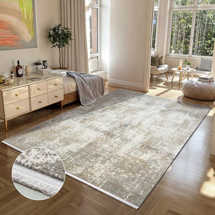 The carpet Fine hoogwaardige woonkamer vloerkleed modern zachte textuur stijlvol design luxueuze kwaliteit ideaal voor slaapkamer & woonruimtes geschikt voor vloerverwarming beige 200 x 290 cm