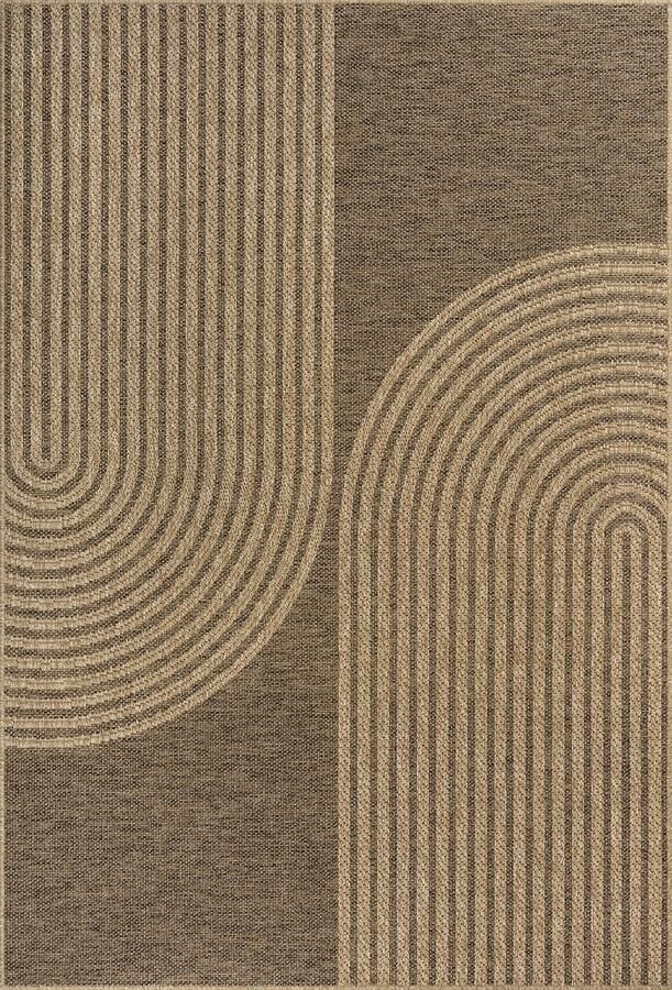 The carpet het tapijt Kansas Tapijt voor binnen en buiten in natuurlijke jutelook weerbestendig geschikt voor terras Natuurlijk 140 x 200