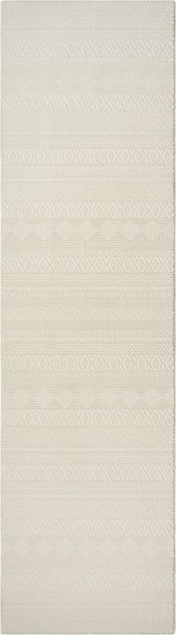 The carpet Lima – duurzaam designer vloerkleed wasbaar & onderhoudsvriendelijk 3D-structuur gerecycled polyester crème 80 x 300 cm